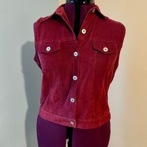 Andrew and Company Red Corduroy Vest. Size Large.